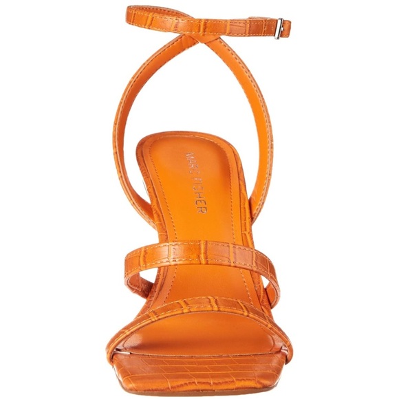 NWOT Marc Fisher Women's Deric Heeled Sandal in Orange Size 8 - Picture 3 of 13
